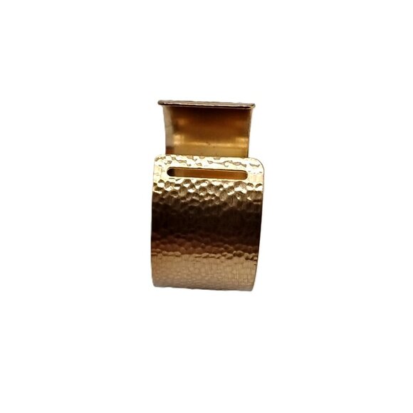 Vintage Gold-tone Hammered Wide Open Cuff Bracelet Statement Piece - Picture 2 of 11